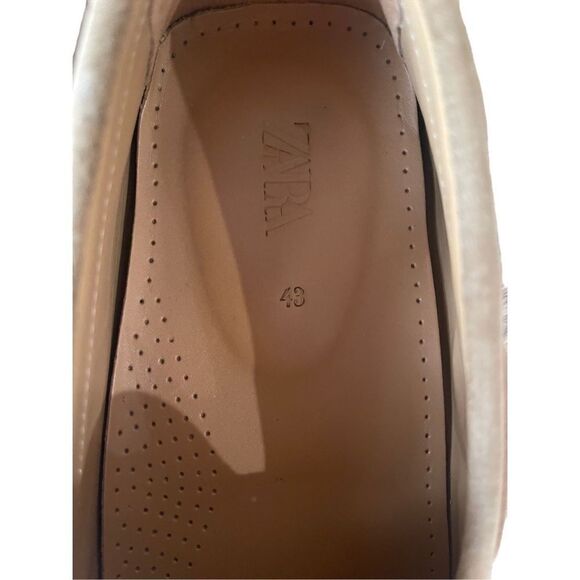 Zara Beige Mens Slip On Moccasin Bow Moc Toe Casual Loafer Shoes Size 43 - Picture 11 of 12